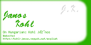 janos kohl business card